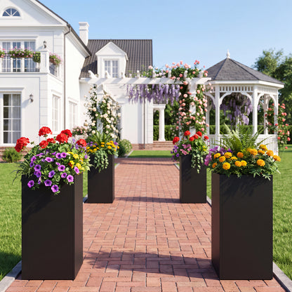 Metal Tall Rectangular Planter