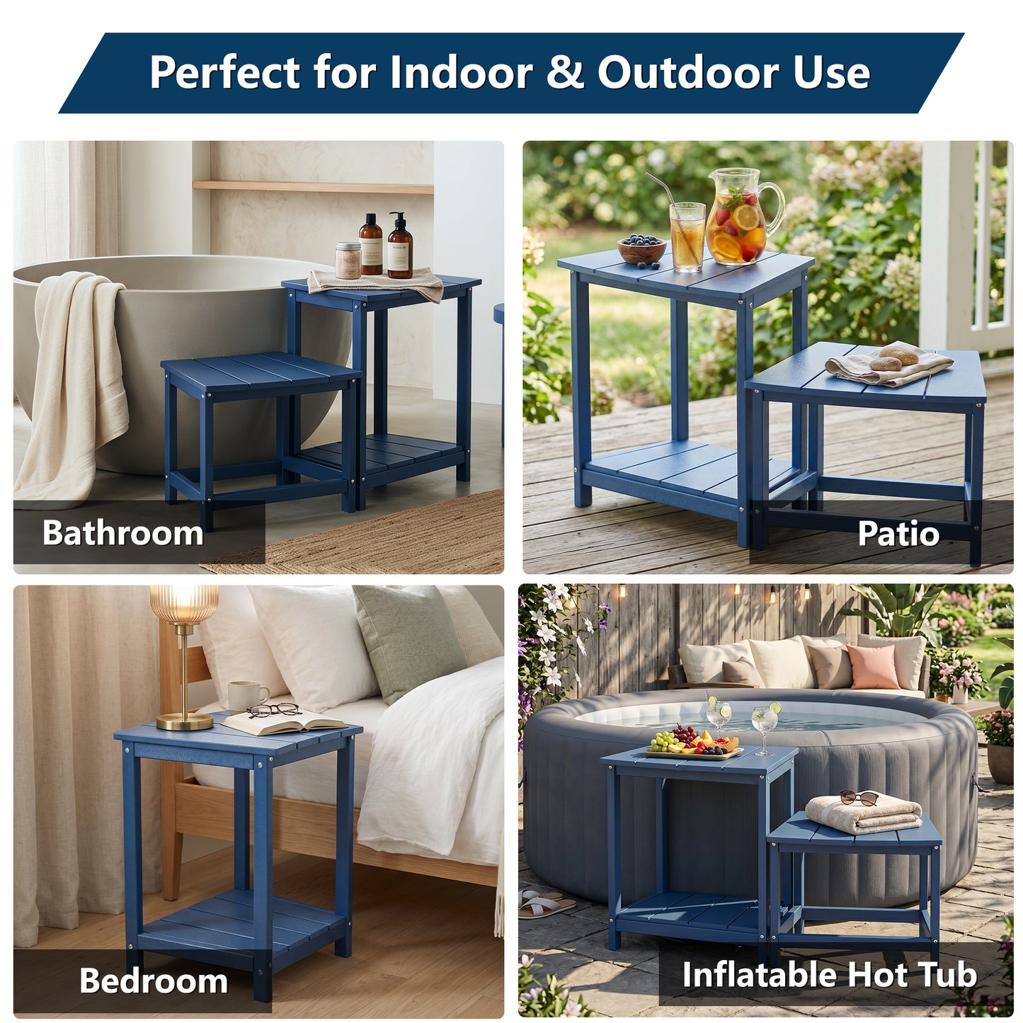 HDPE 2-Tier Outdoor Side Table