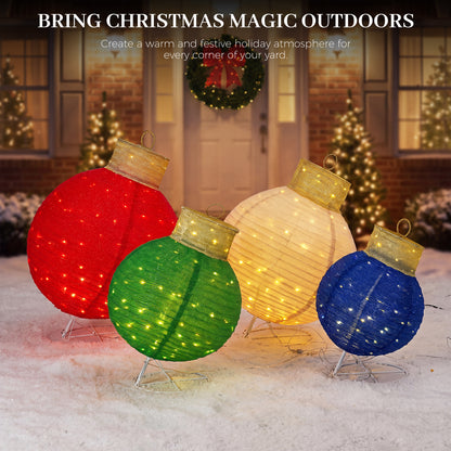 FOOWIN Lighted Pop-Up Outdoor Christmas Ornament Set