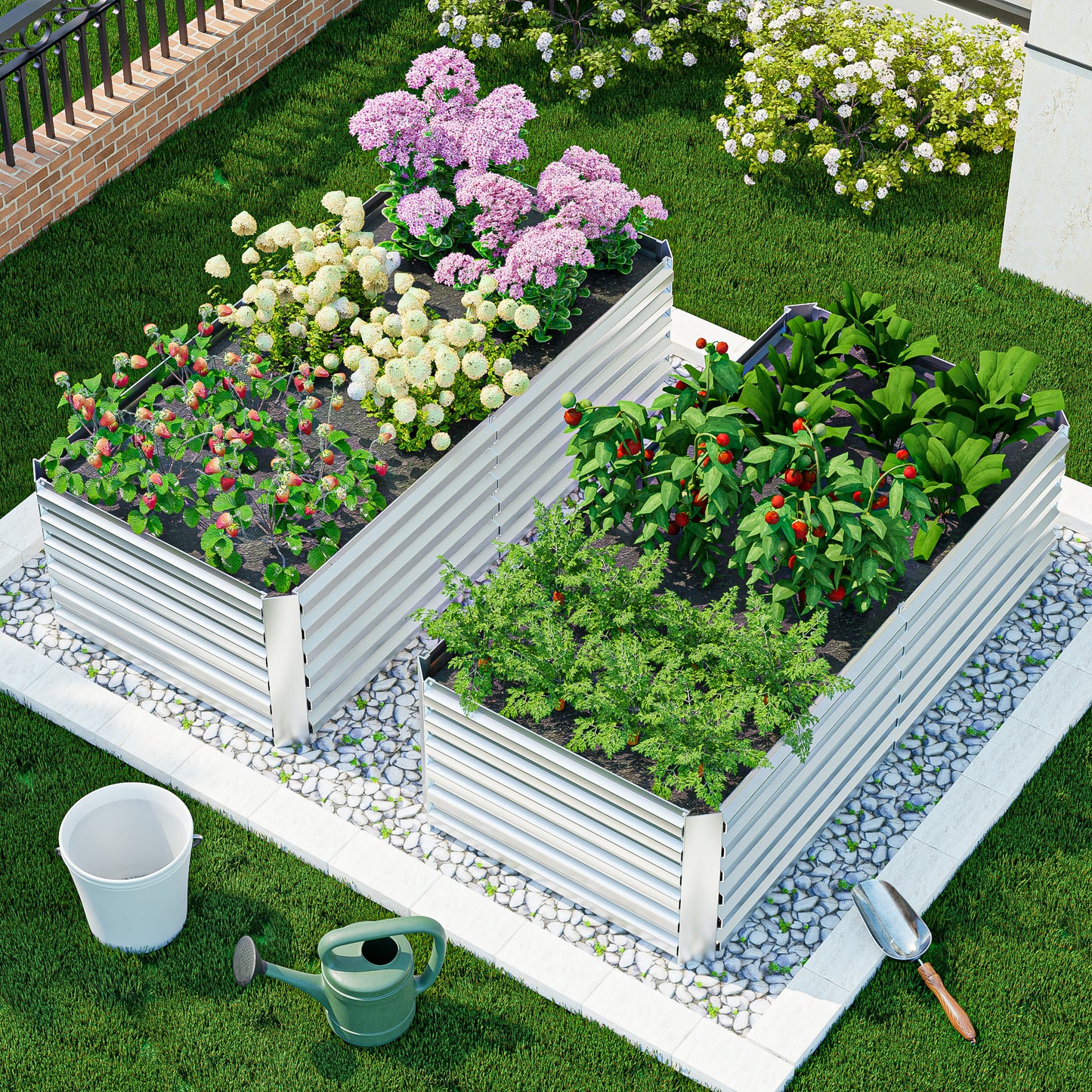 Outdoor Metal Raised Garden Bed

