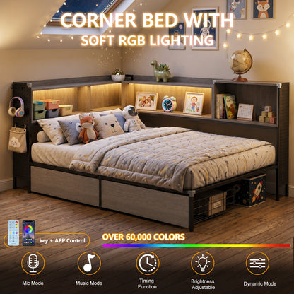 Gray Corner Bed - 1
