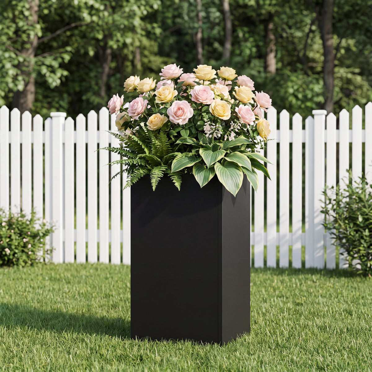 Metal Tall Rectangular Planter