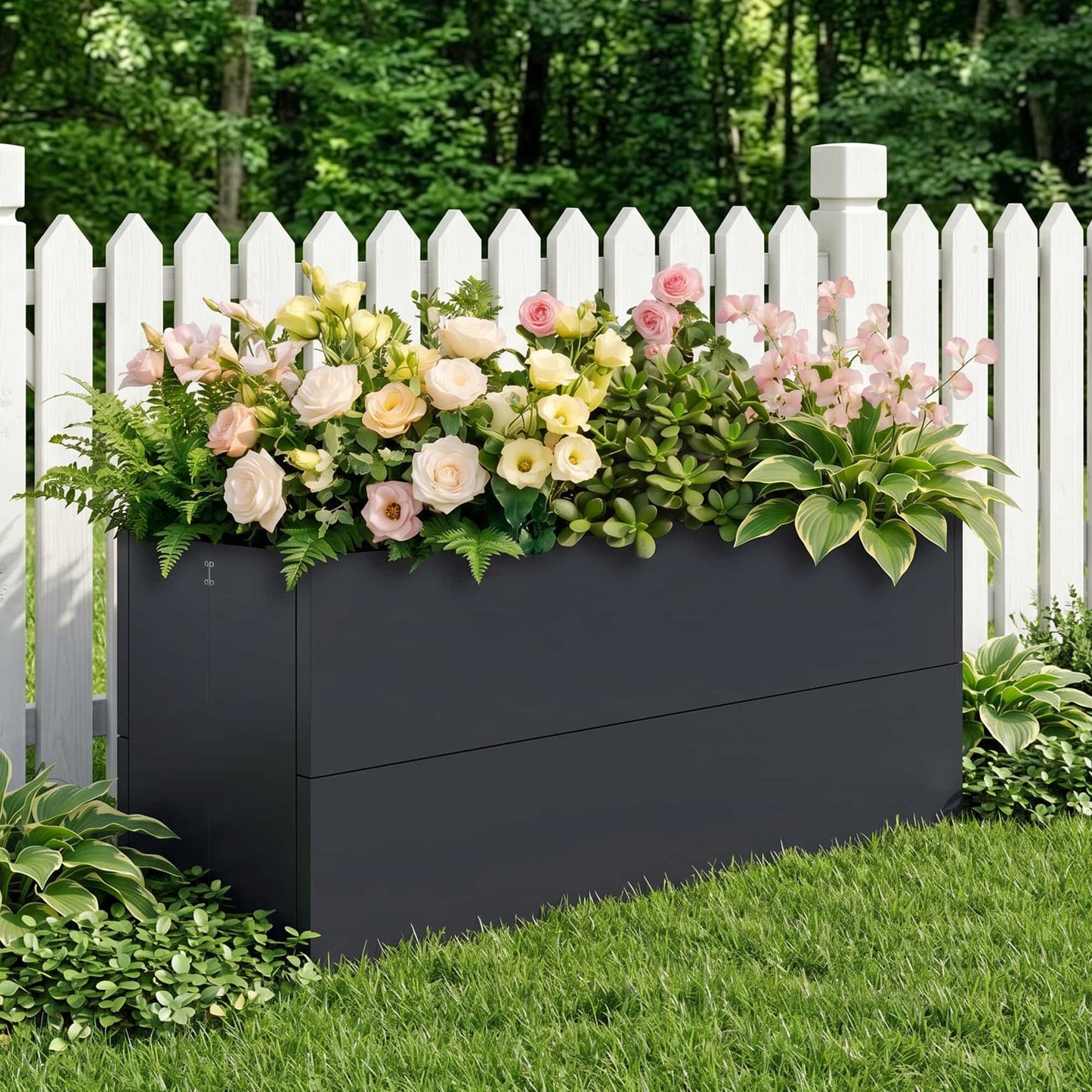 Metal Tall Rectangular Planter
