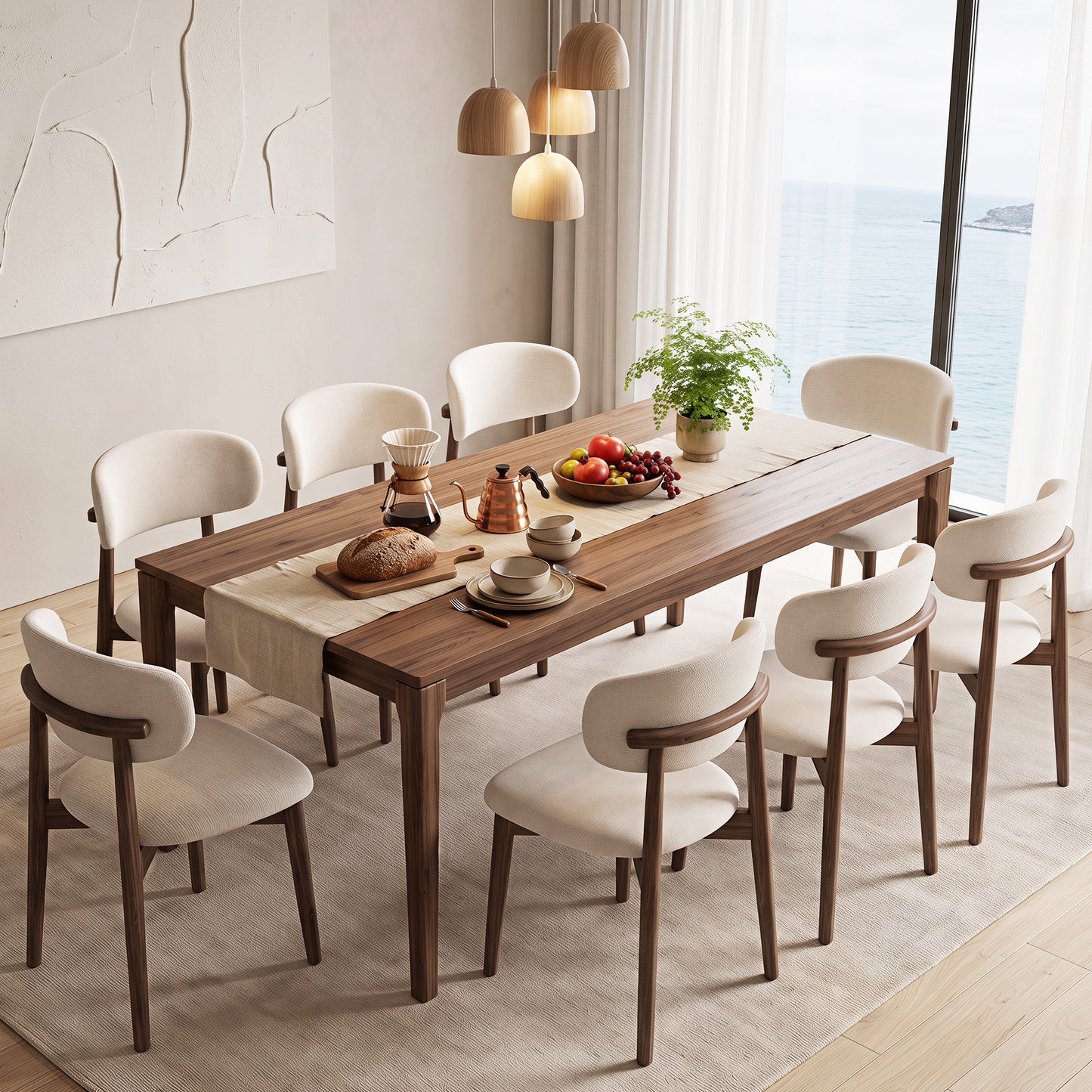 Beige Dining Chairs - 8 PCS