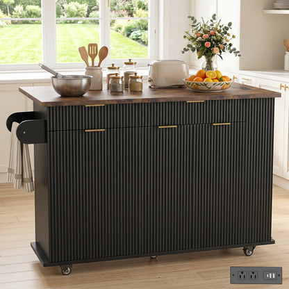 Black Kitchen Island - 1