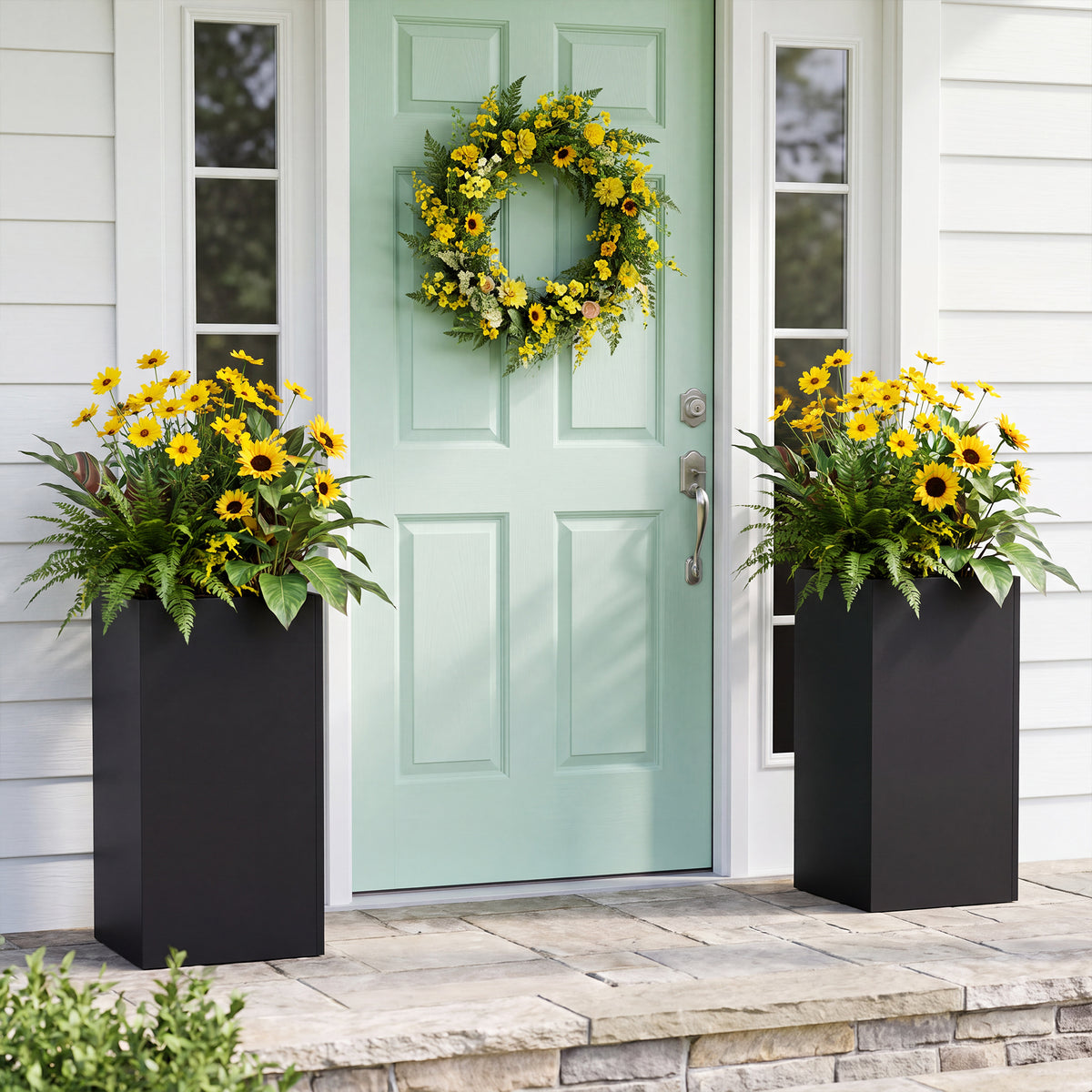 Metal Tall Rectangular Planter