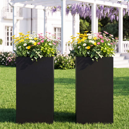 Metal Tall Rectangular Planter