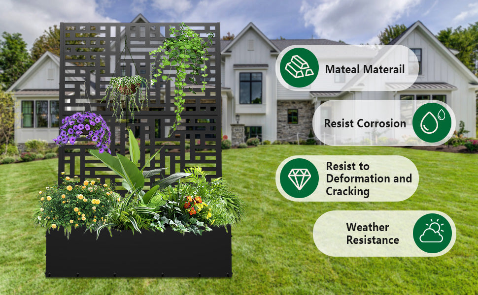 Outdoor Raised Garden Bed for Climbing Plants