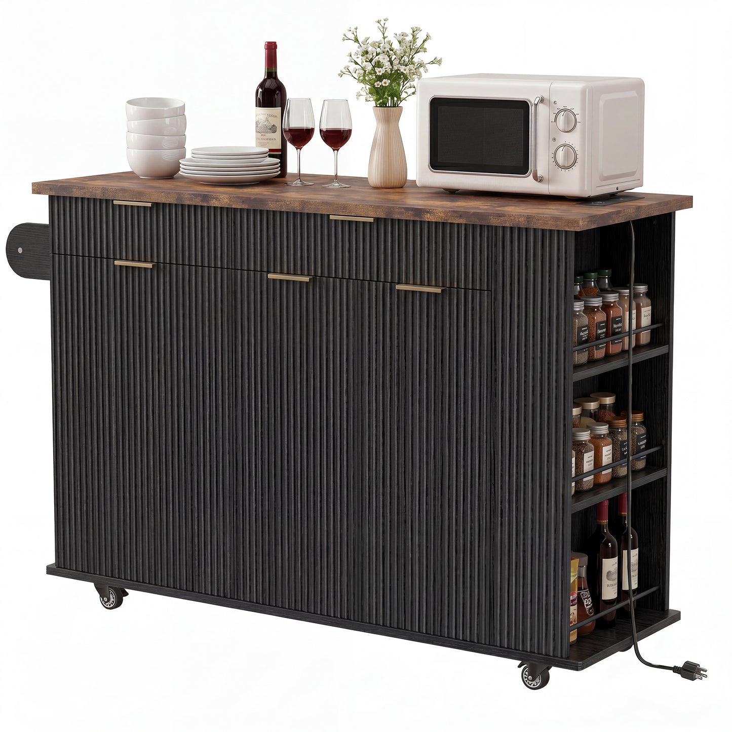 Black Kitchen Island - 2