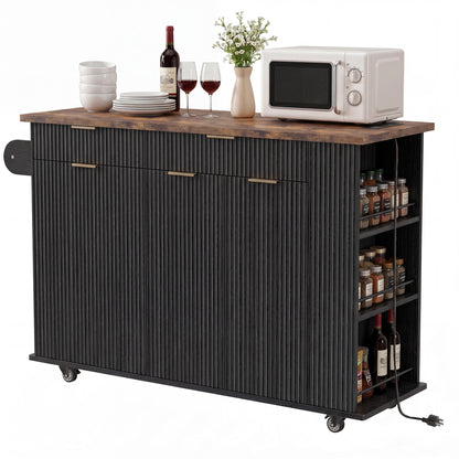 Black Kitchen Island - 2