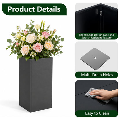 Metal Tall Rectangular Planter