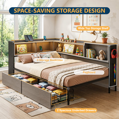 Gray Corner Bed - 5