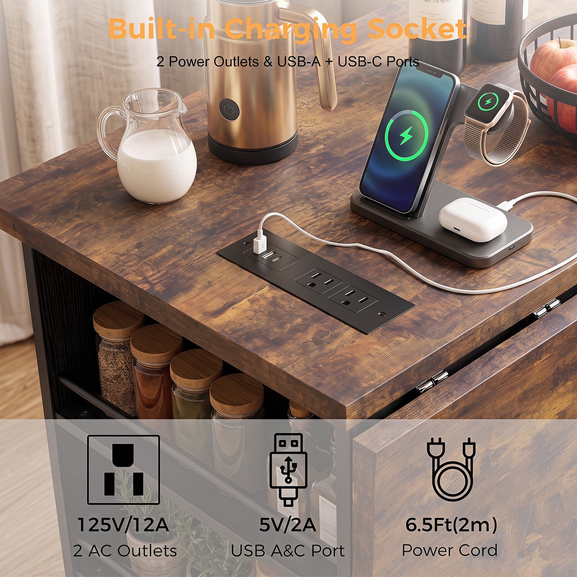 Black Kitchen Island - 4