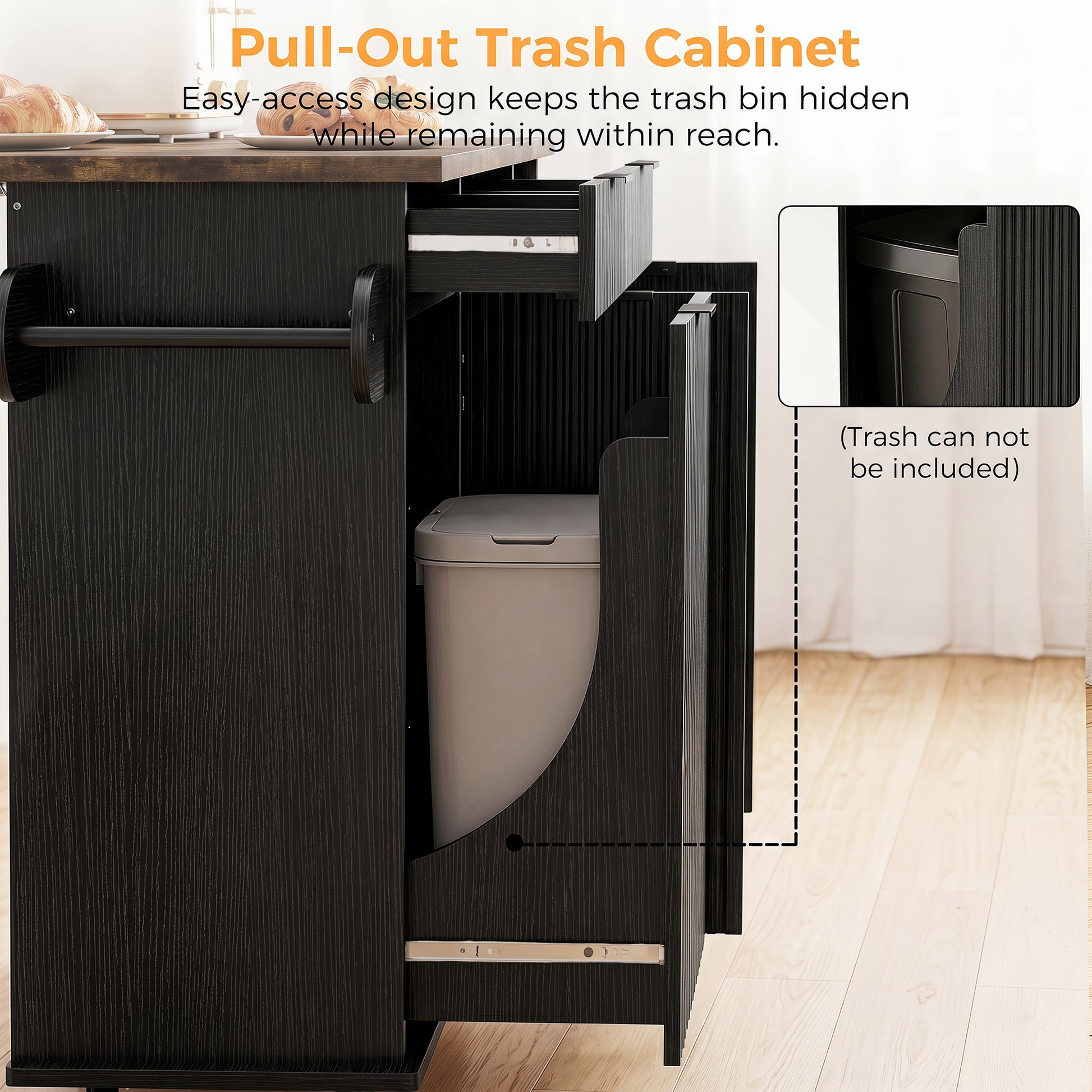 Black Kitchen Island - 6
