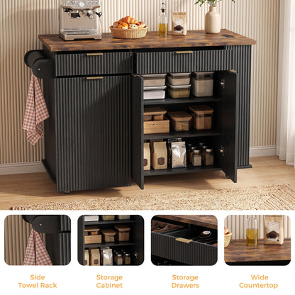Black Kitchen Island - 7