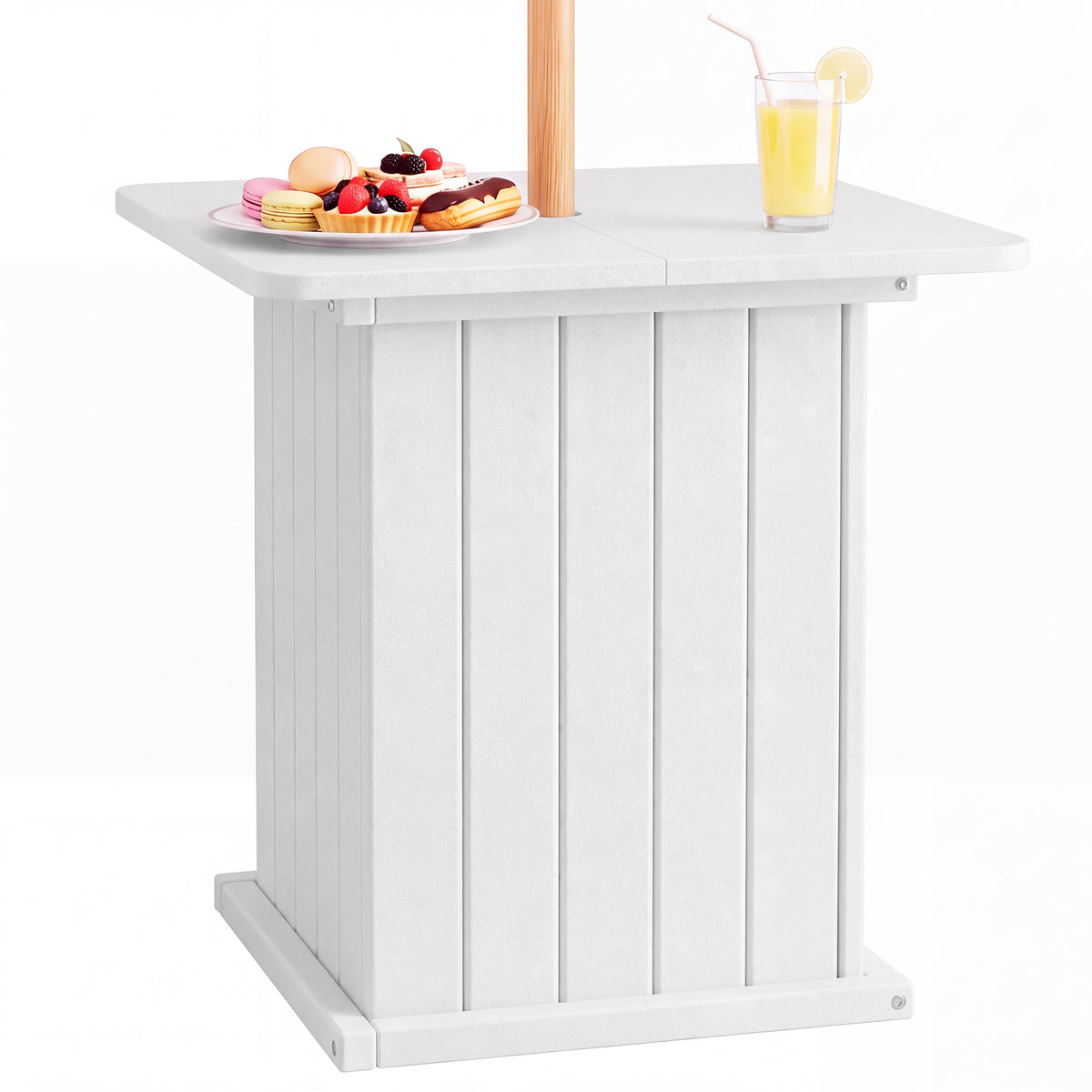 Outdoor Umbrella Side Table with Umbrella Hole