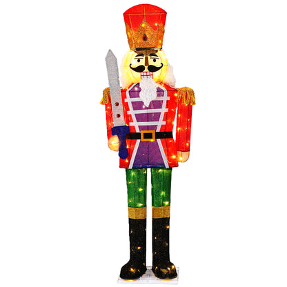 Warm White Glowing Soldier Nutcracker with 100 Lights