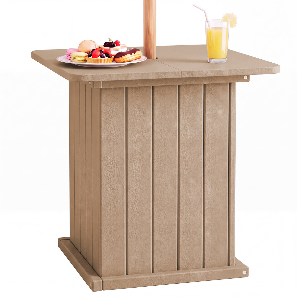 Outdoor Umbrella Side Table with Umbrella Hole