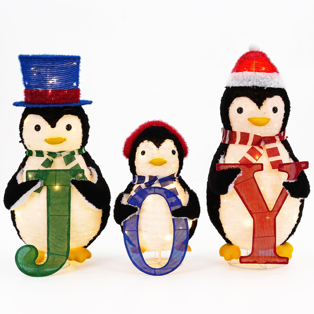 3-Piece Outdoor Lighted Christmas Penguin Family