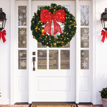 36" Outdoor Christmas Wreath PVC with LED Lights