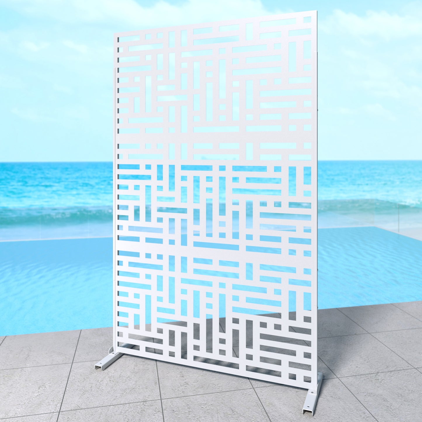 Outdoor Metal Privacy Screen Galvanized Decorative Screen


