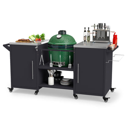 Outdoor Grill Table with Storage Cabinet
