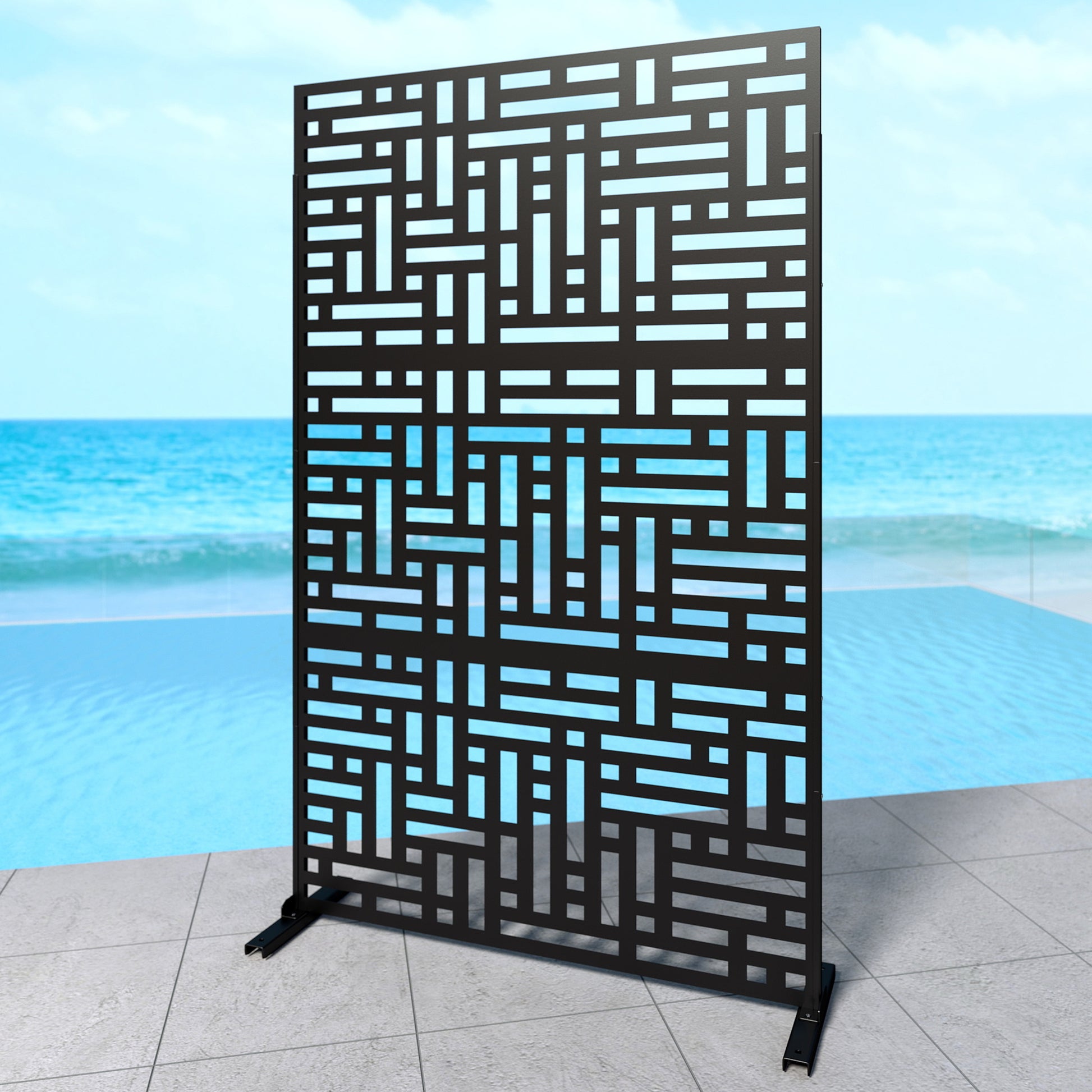 Outdoor Metal Privacy Screen Galvanized Decorative Screen


