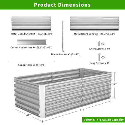 Outdoor Metal Raised Garden Bed

