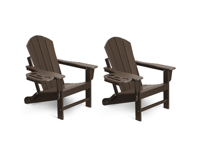 Classic Folding Adirondack Chair with Cup Holder