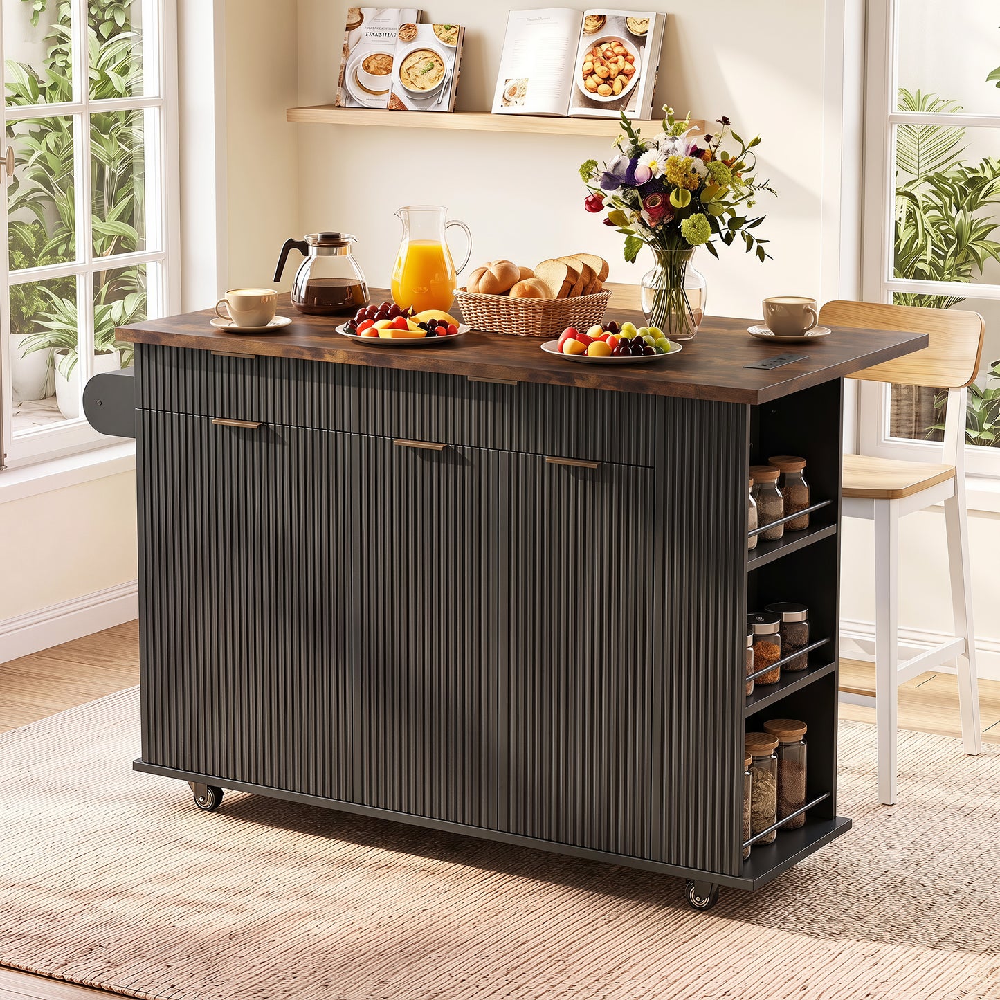 Black Kitchen Island - 11