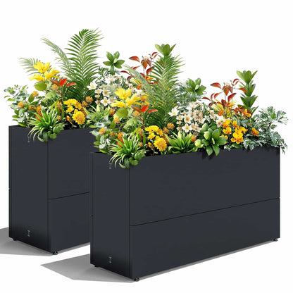 Metal Tall Rectangular Planter