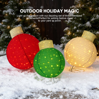 FOOWIN Lighted Pop-Up Outdoor Christmas Ornament Set