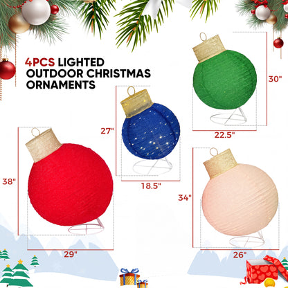 FOOWIN Lighted Pop-Up Outdoor Christmas Ornament Set