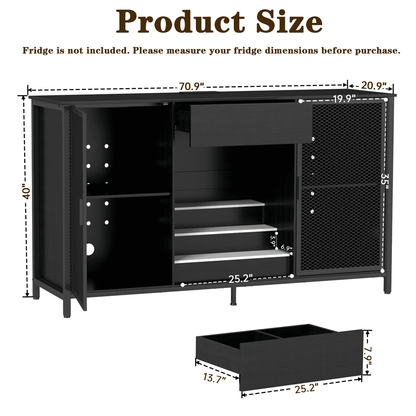 Long Bar Cabinet with Rack