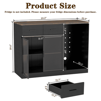 Wine Bar Cabinet with Drawers