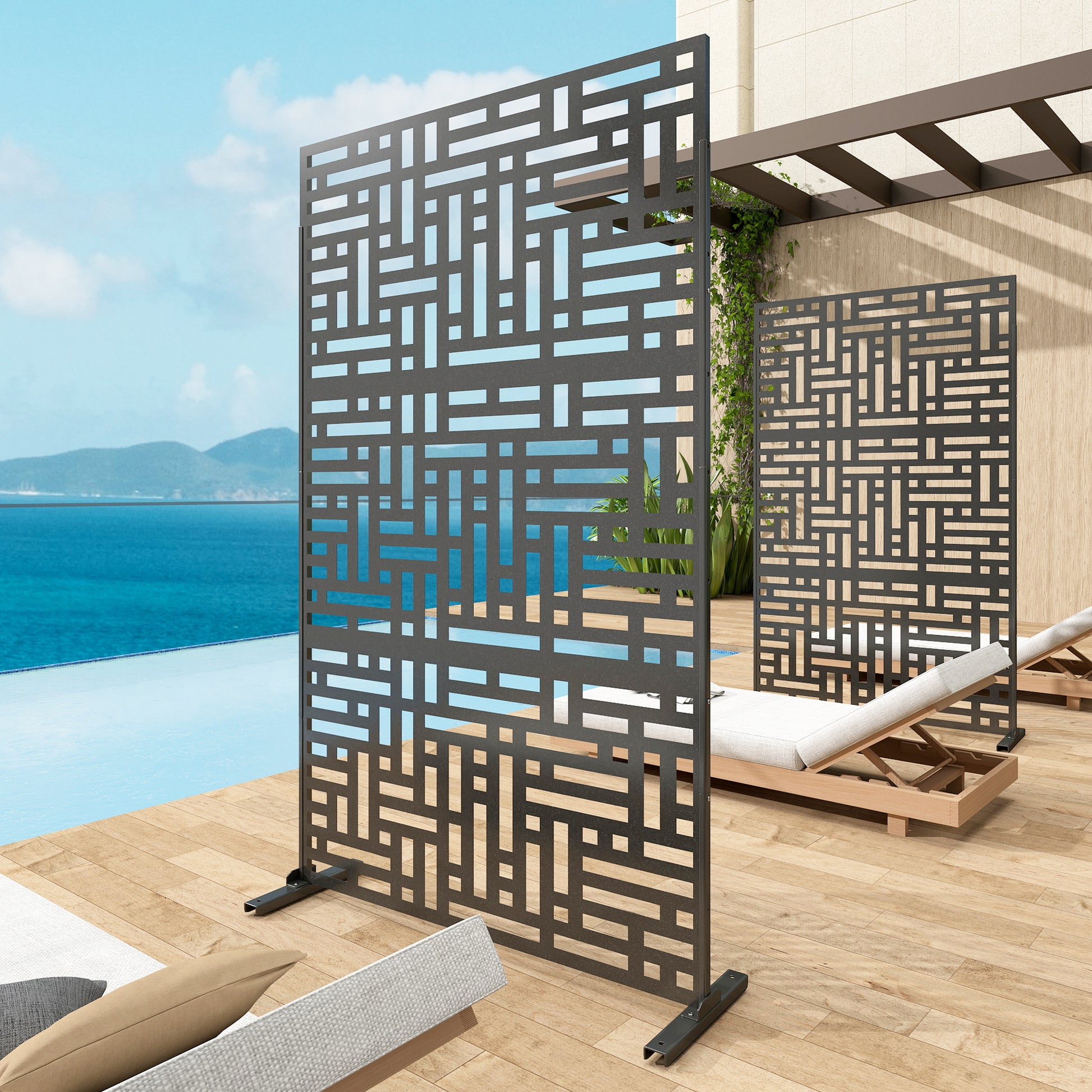 Outdoor Metal Privacy Screen Galvanized Decorative Screen