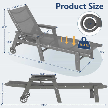 Resort-Style Poolside Chaise Lounge Chair – Foowin