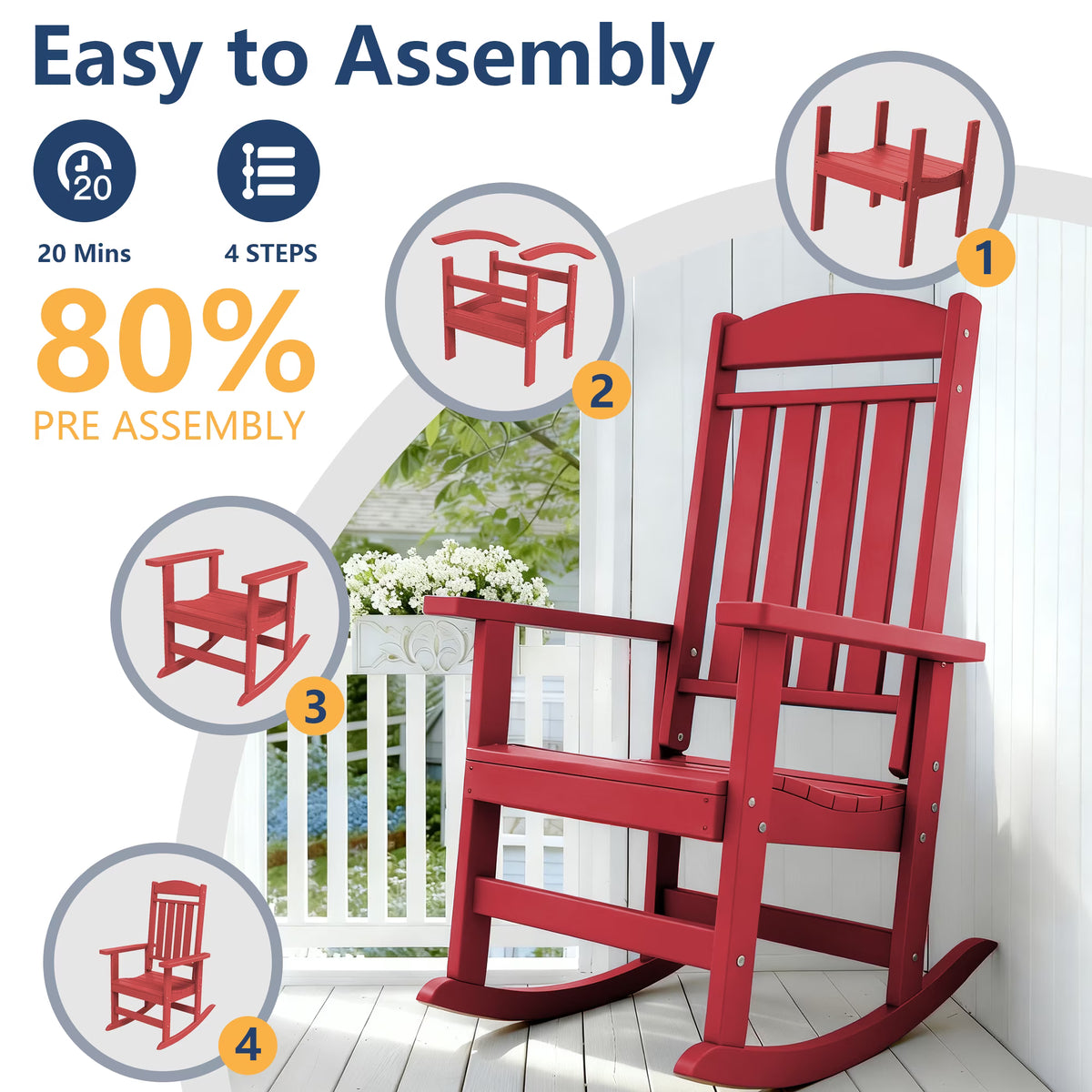 Modern HDPE Patio Rocking Chairs