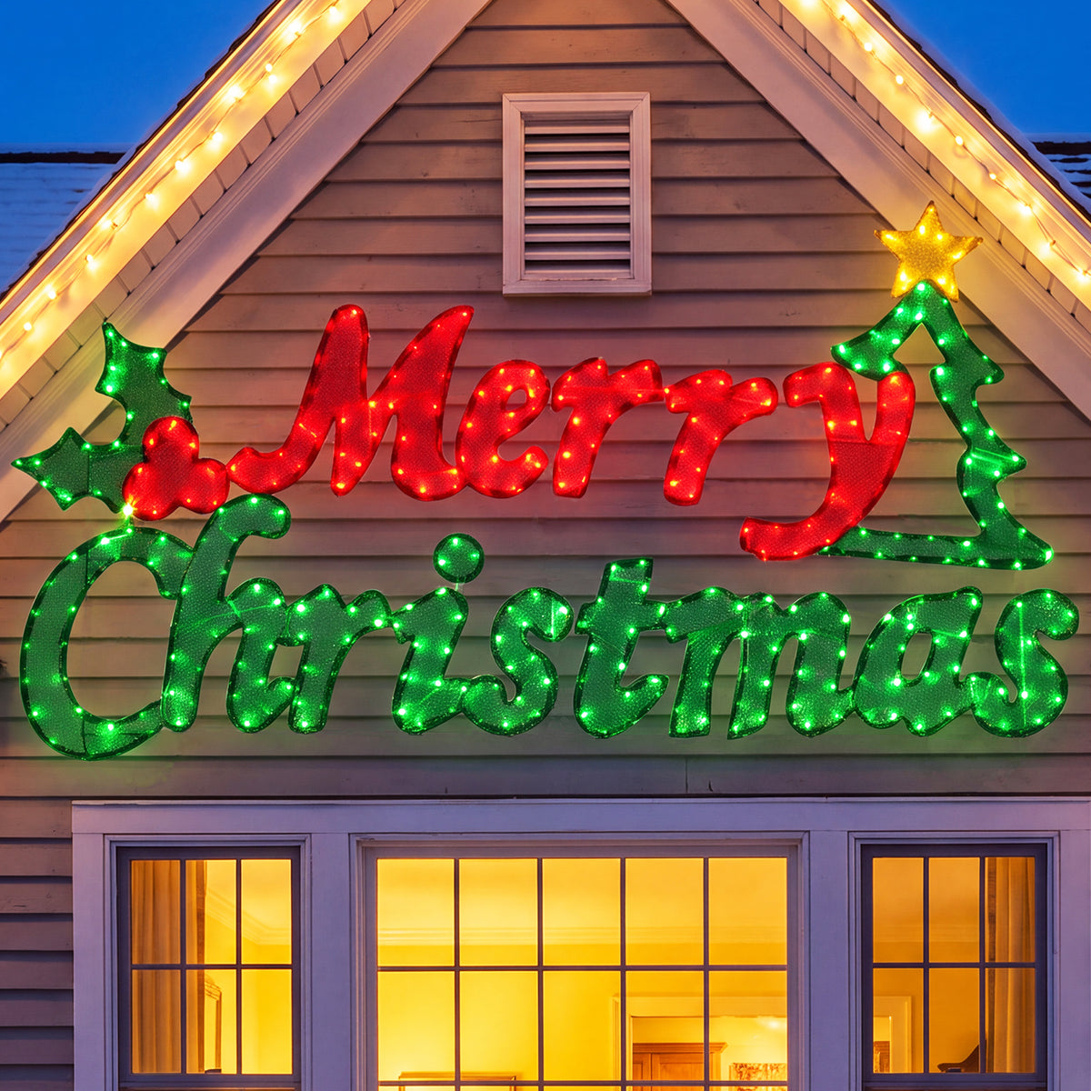 72 Inch Merry Christmas Light Sign