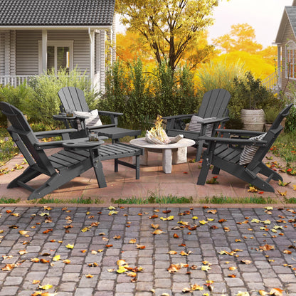 All-Weather Adjustable Adirondack Chair with Ottoman