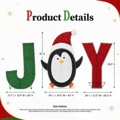 3‑Piece Lighted JOY Letter Sign