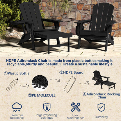 All-Weather Adjustable Adirondack Chair with Ottoman