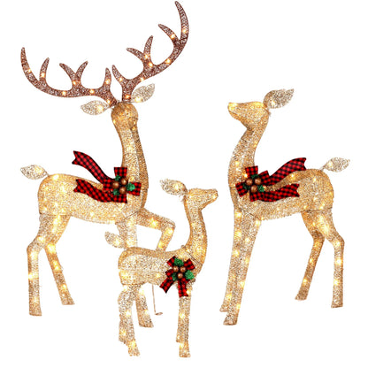 3-Piece Large Christmas Deer Family - Foowin