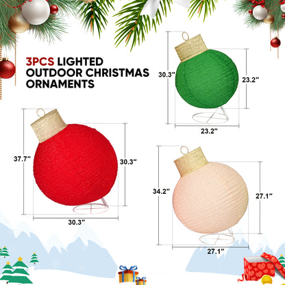 FOOWIN Lighted Pop-Up Outdoor Christmas Ornament Set