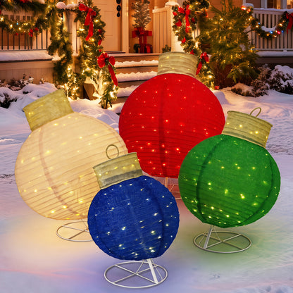 FOOWIN Lighted Pop-Up Outdoor Christmas Ornament Set