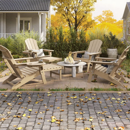 All-Weather Adjustable Adirondack Chair with Ottoman
