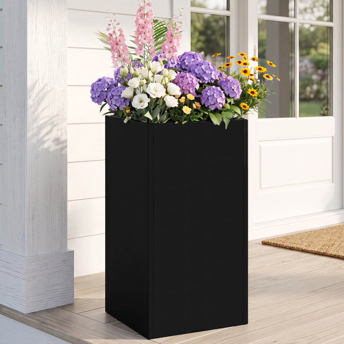Metal Tall Rectangular Planter