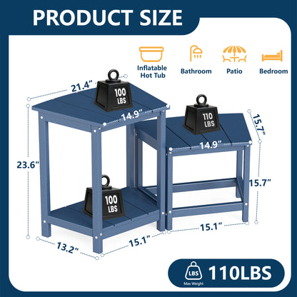 HDPE 2-Tier Outdoor Side Table