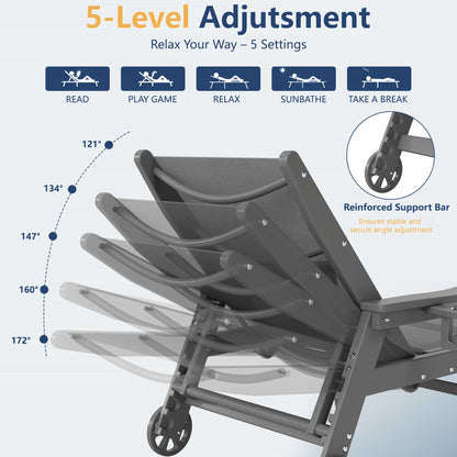 Resort-Style Poolside Chaise Lounge Chair – Foowin
