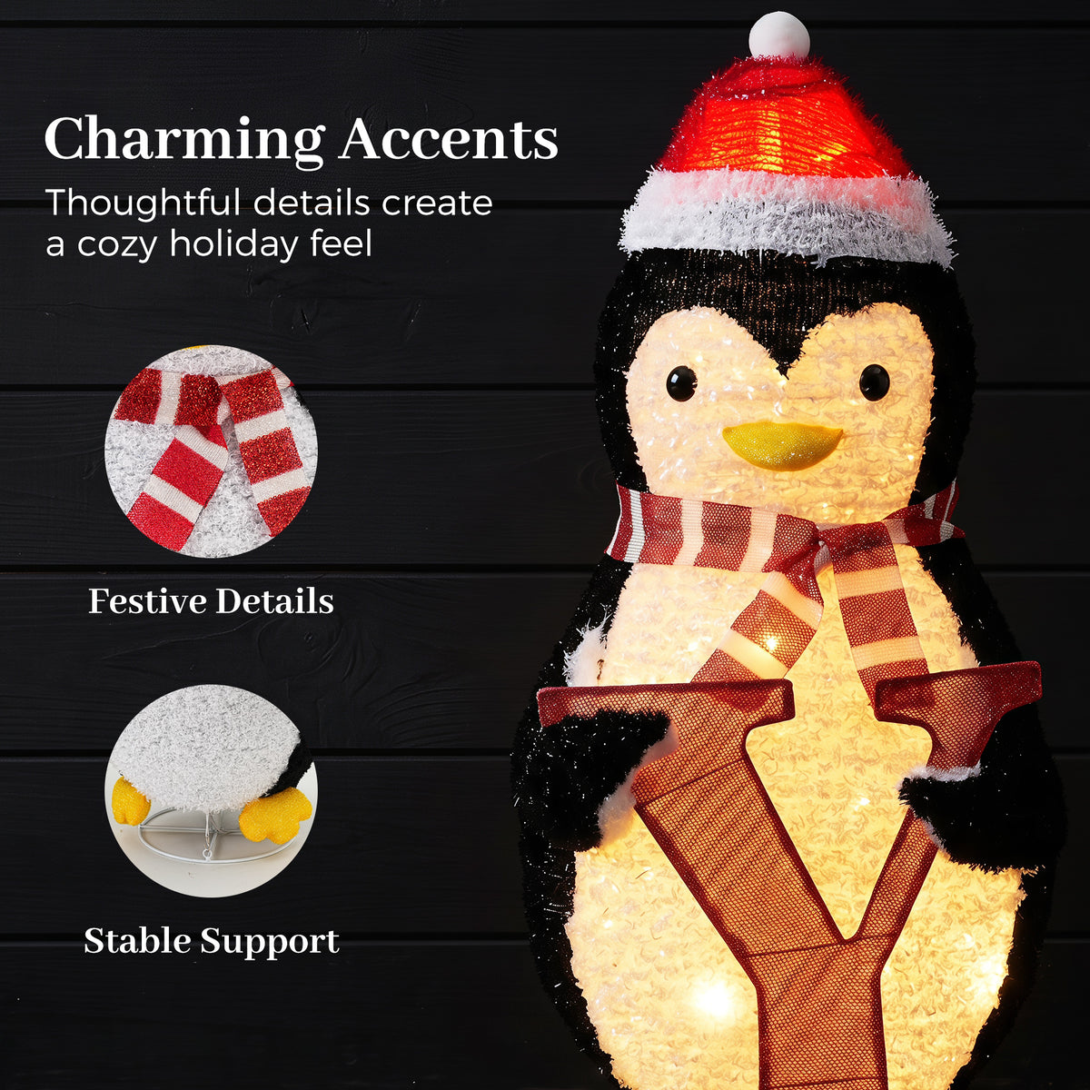 4-Piece Outdoor Lighted Christmas Penguin Family